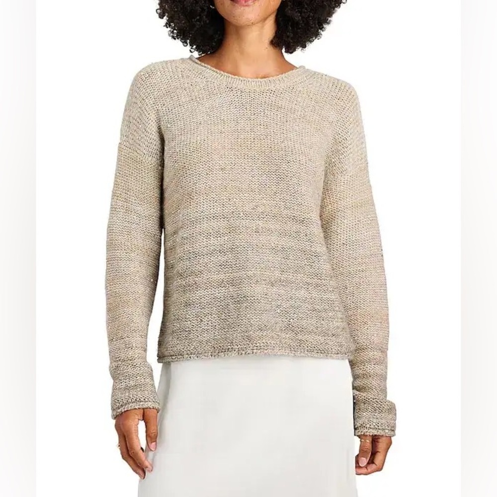 Women SPLENDID sequin tawny beige ombré sparkly light fall transition sweater